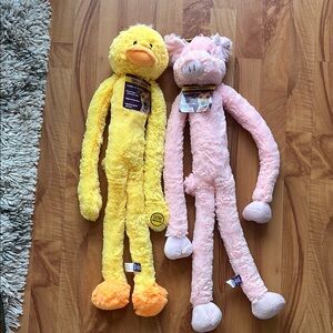 Yellow Duck and Pink Pig Plush Toy Set